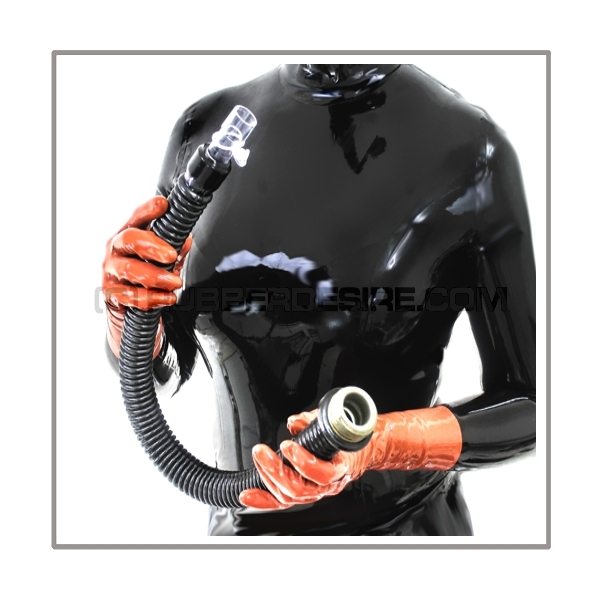 SIMIAN gasmask-system ULTIMATE-LB-A with separate openface-hood, tube-set, sniffdildo, inhaler-set and rebreathing-bag-set